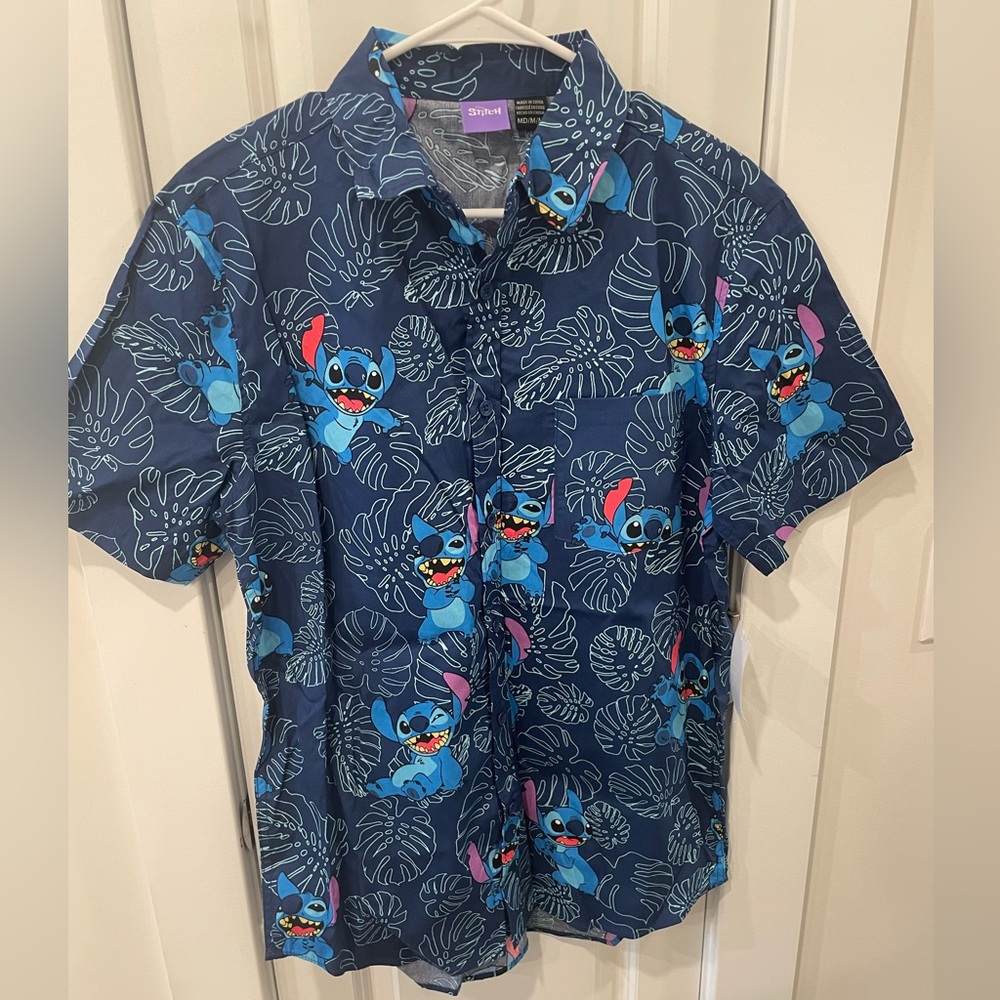 Lilo and Stitch Men’s Casual Button Down Shirt